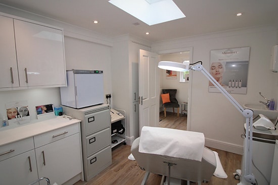 Interior photo of the EH Medical Cosmetics treatment room in Cowes, Isle of Wight.